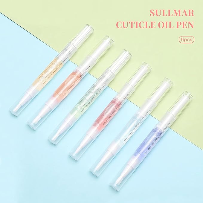 6pcs Cuticle Oil Pen Nail Oil Cuticle Pen Kit Nourish Oil Repair Enhance Nail Surface Care for Salon Use