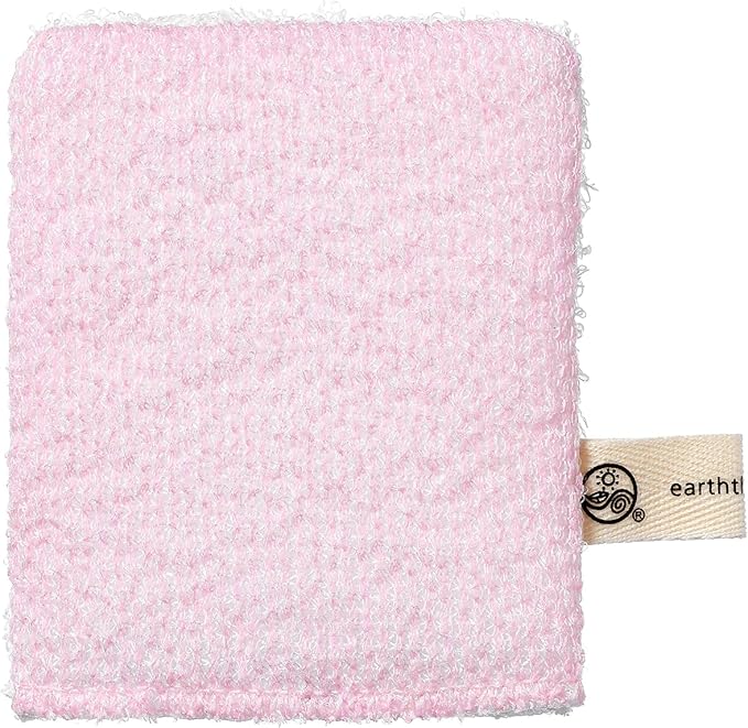 Earth Therapeutics Organic Cotton Exfoliating Facial Mitt- Pink