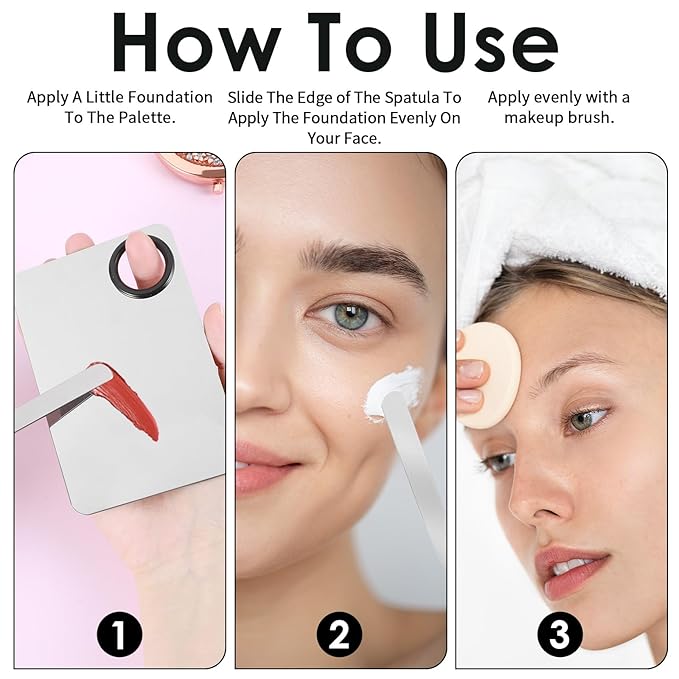 4 PCS Makeup Mixing Palette, Makeup Palette Tray Foundation Spatula, Accessories Set for Women Girl Cosmetic Spatula Tool for Nail Eye Shadow Eyelash Professional Pigment Blending