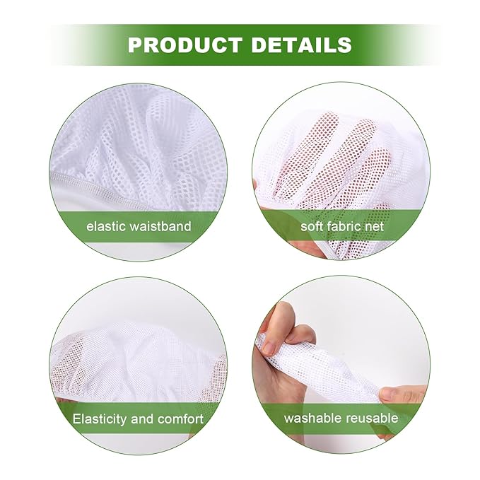 4 Pcs Mesh Sleep Bonnets Cap for Women - Night Sleep Cap Dust-Proof Hair Net Hats for Bath Clean Wash Face