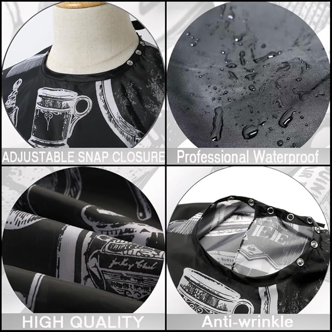 Professional Hair Cutting Cape with Neck Duster Brush, Adjustable Salon Closure Barber Cape Hair Cutting Accessories