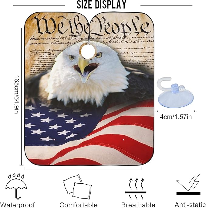 visesunny Professional Barber Cape Polyester Hair Cutting Salon Cape Apron Anti-Static Beard Bib Grooming Apron