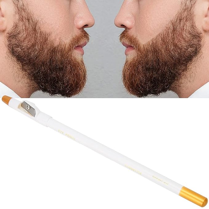 Beard Lineup Pen,ANGGREK White Hairline Pen Professional Beard Pencil Filler Household Beard Pencil Liner Shaping Styling Tool(White)
