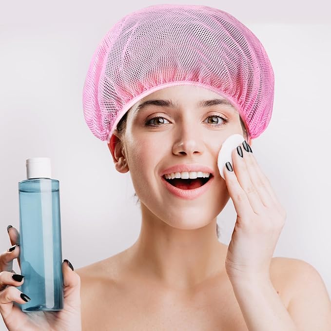 4 Pcs Mesh Sleep Bonnets Cap for Women - Night Sleep Cap Dust-Proof Hair Net Hats for Bath Clean Wash Face