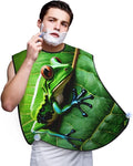 Frog Leaves Print Beard Bib Apron For Men, Beard Hair Catcher For Men Shaving Trimming,Beard Cape Cloth