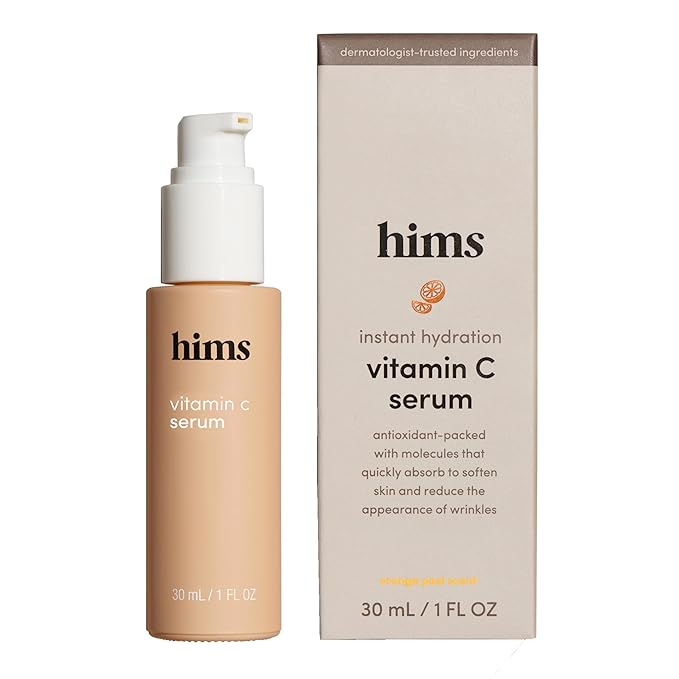 hims Vitamin C Serum - Vitamin C, Hyaluronic Acid, & Orange Peel Extract - Brightening Serum for Men - Softens Skin & Reduces Appearance of Wrinkles - Paraben-Free, Vegan Formula - 1 Fl Oz