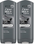 DOVE MEN + CARE Purifying Charcoal + Clay Body and Face Wash with 24-Hour Nourishing Micromoisture Technology Body Wash for Men, 13.5 oz (Pack of 2)