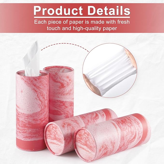 SINGARO Car Tissue Holder, 4 Pack Car Cup Holder Facial Tissues with Travel Tissue Bag, Quick and Convenient Flower Combination Car Tissue Box(4 Canisters/200 Tissues) Orange