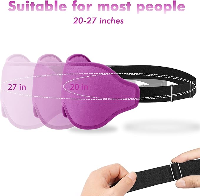 Sleep Eye Mask for Men Women, Lash Extensions 3D Sleeping Mask, Travel Blackout Night Blindfold Eye Shade Cover with Adjustable Strap (Purple-3D)