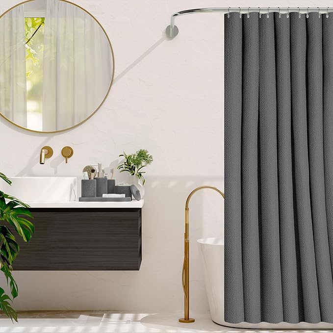 Clara Clark Bathroom Set - Grey Bathroom Accessories Set, 19PC Bathroom Accessory Set, Bathroom Sets with Shower Curtain Set, Soap Dispenser & Toothbrush Holder