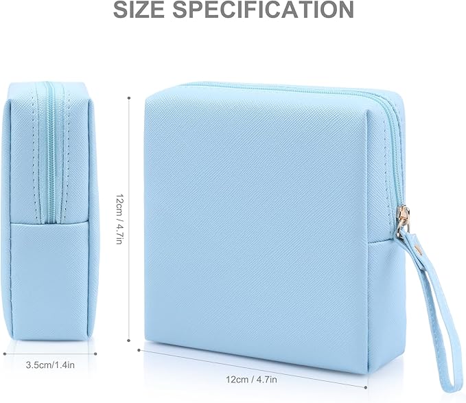 Sanitary Napkin Period bag for Women, Sanitary Napkin Storage Bag, PU Leather Sanitary Pad Bags Pounch, Portable Tampons Zipper Organizer Bag with Handle for Ladies