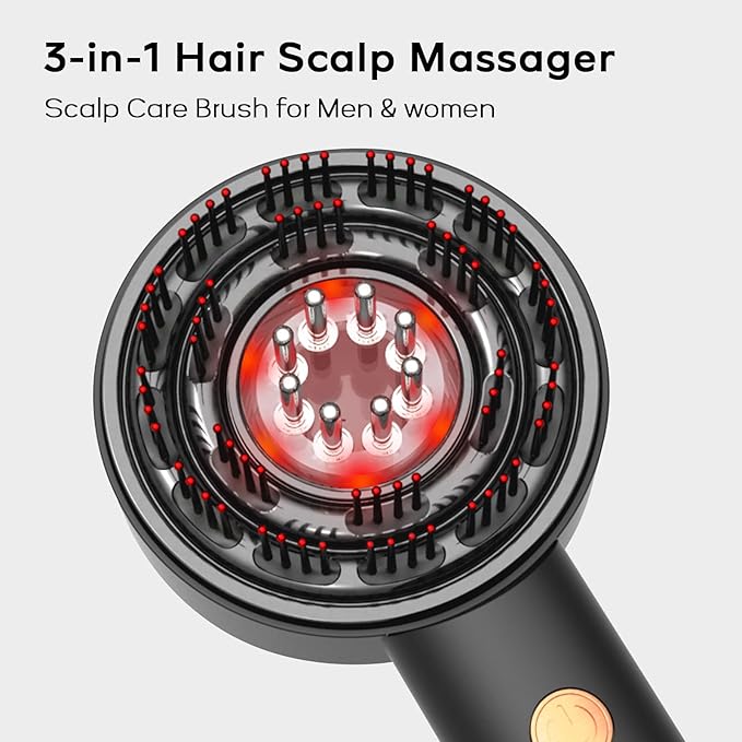 3-in-1 Hair Scalp Massager - Oil Applicator Scalp Care Brush, Portable for Men & Women, IPX6 Waterproof