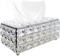Geesatis Tissue Box Cover, Rectangle Tissue Box Holder, Rectangular Napkin Facial Tissues Holder for Bathroom Toilet Bedroom Living Room Table Desk Office Dresser, 1 Pcs Silver 8''x4.5''x3.5''