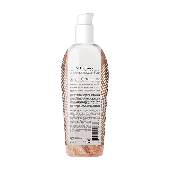 Hempz Glow Getter, Hydrating Body Oil with Shimmer 6.76 oz.