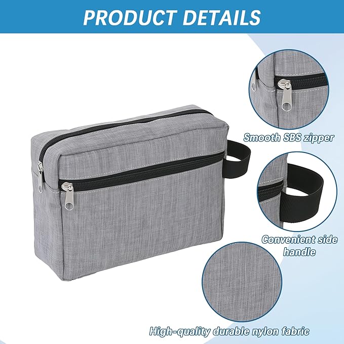 8 PCS Travel Toiletry Bag for Women and Men, Travel Pouch, Large Shaving Bag, Portable Grooming Bags, Foldable Storage Bags with Handle for Cosmetics Toiletries Tools, 4 Colors