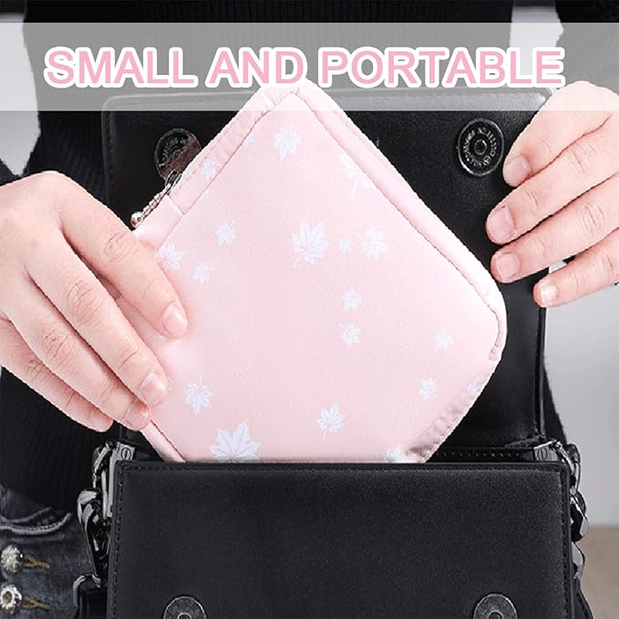 Sanitary Napkin Storage Bag,2pcs Menstrual Cup Pouch,Cotton Cloth Portable Sanitary Napkin Pads Storage Bags Feminine Menstruation First Period Bag for Teen Girls Women Ladies(Dots)