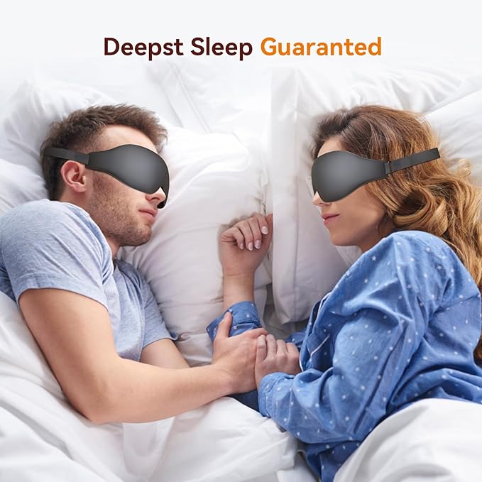 Sleep Mask, EVA BELLE Eye Mask for Men Women, Zero Pressure 3D Sleeping Mask, Cool Super Smooth Light Blocking Soft Eye Shade Cover Memory Foam, Lightweight for Home Travel Use
