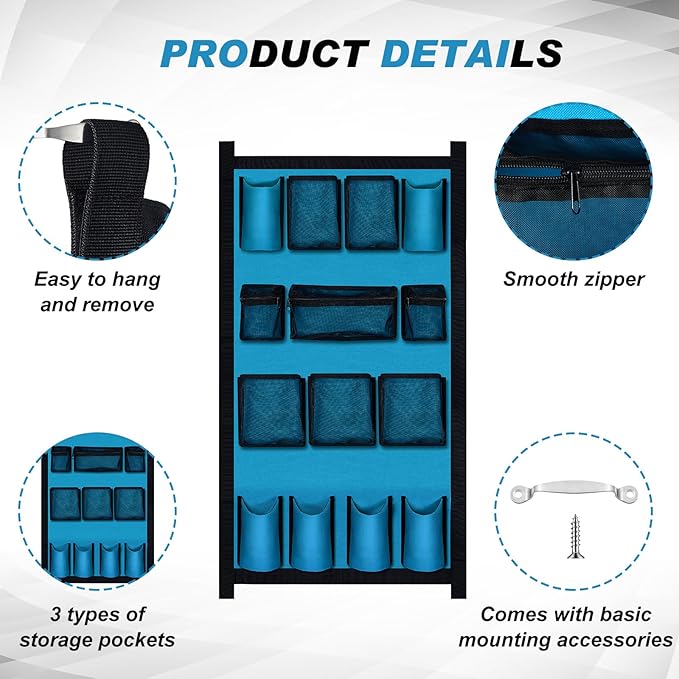 Riakrum 2 Pcs Horse Trailer Grooming Bag Hanging Horse Door Caddy Trailer Organizer Storage(Fresh,39 x 23 Inch)