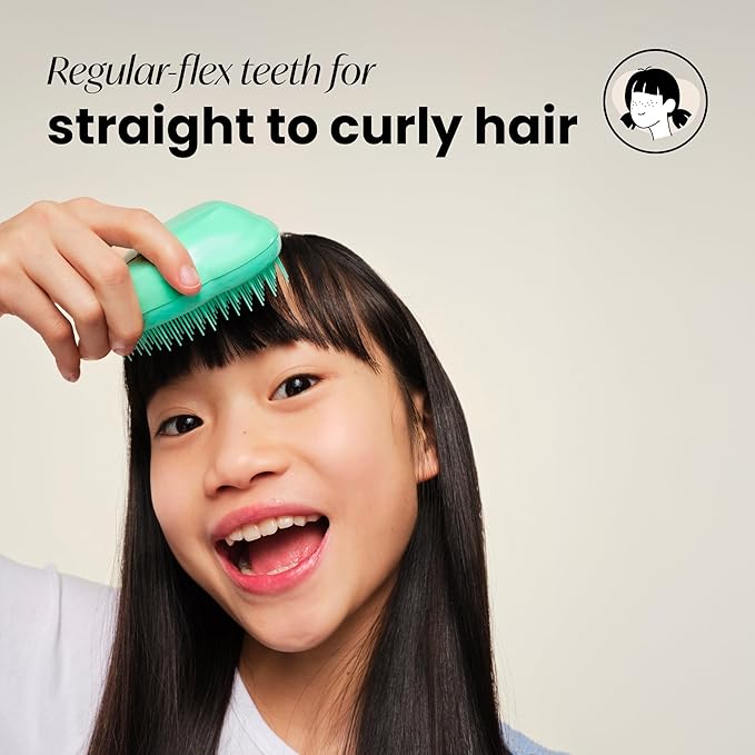 Tangle Teezer Original Detangler Brush, Dry & Wet Travel Size Mini Hair Brush, for Kids & All Hair Types, Paradise Green