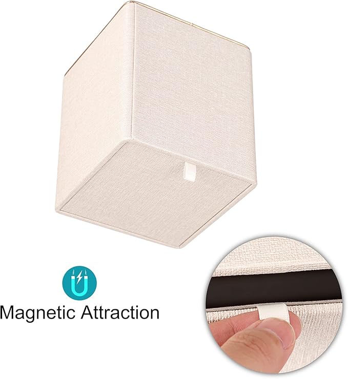 Sumnacon Square Linen Tissue Box Cover - Stylish Cube Tissue Box Holder with Magnetic Bottom, Decorative Tissue Box for Vanity Toilet Tank Dresser Night Stand Table Countertop Office Car, Beige