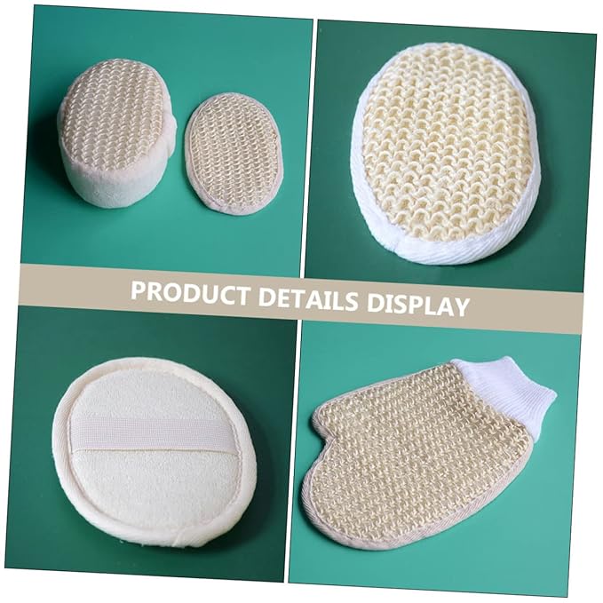 1 Set Comfortable Bath Sponge and Rubbing Strip Set for Household Use Includes Back Scrubber Strap Soft Bath Gloves and Pad for Skin Care