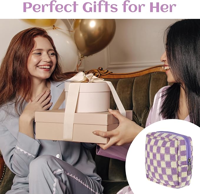 4Pcs Sanitary Napkin Storage Bag, Portable Period Bag for Teen Girls Woman, Pad Pouch Tampon for Purse, Reusable Zipper Period Pouches for Teen School Office Travel Feminine Care Organizer, Plaid