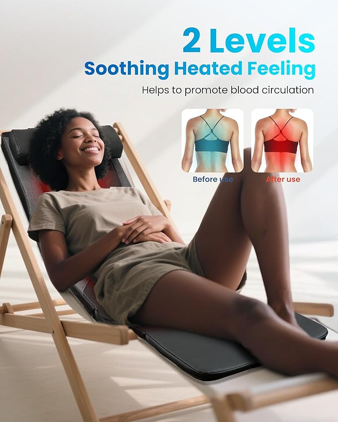 COMFIER FSA Full Body Massage Mat with Heat, HSA Eligible Shiatsu Back Massager for Pain Relief Deep Tissue Kneading & Vibration Heating Chair Massage Pad for Recliner, Sofa, Bed, Gifts for Mom Dad