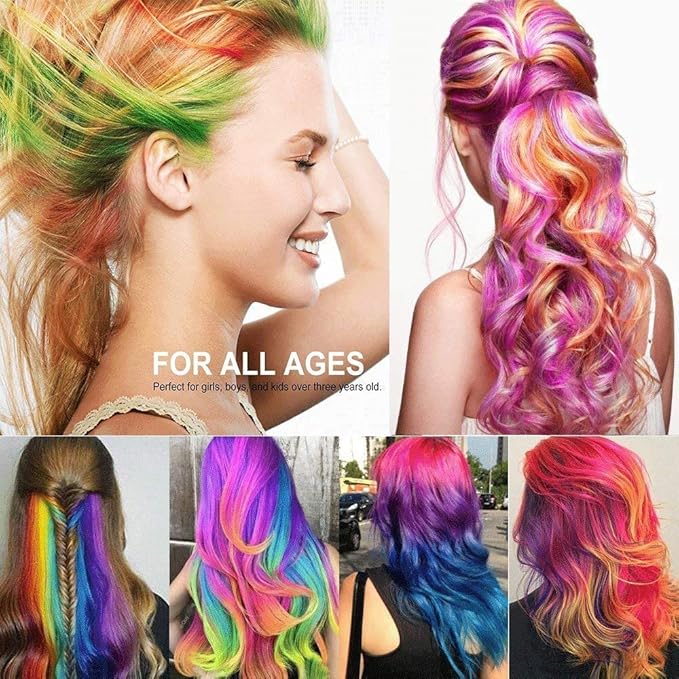 Temporary Hair Chalk Washable Hair Color for Kids, Teens, Halloween Cosplay Parties 12 Bright Colors Hair Dye Comb,Birthday Gift Christmas Gift for girls boys
