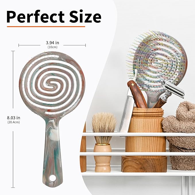 Detangling Wet Hair Brush for Thin or Straight Hair, Vented Detangler Hairbrush with Double-Layered Ultra and Soft-Nylon Bristles for Wet or Dry Hair, Gift for Women Girls Kids