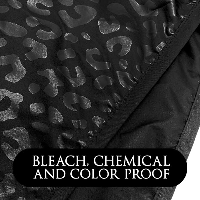 Betty Dain Black Jaguar Bleach-proof All Purpose Styling Cape, Material Defends Against Bleach Stains, Color Proof, Chemical Proof, Waterproof, Lightweight Embossed Nylon, Black