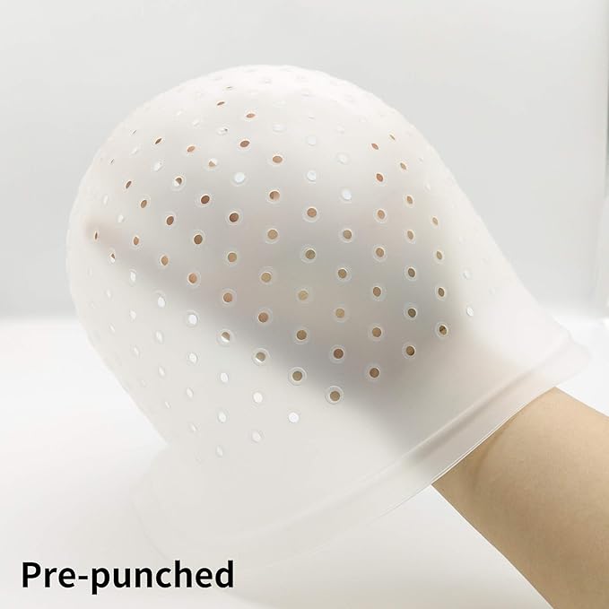 Dye Cap Highlighting Frosting Cap Highlight Caps for Dying Hair with Metal Hook Hair Coloring Salon Home Use Hairdressing Tool for Women Men