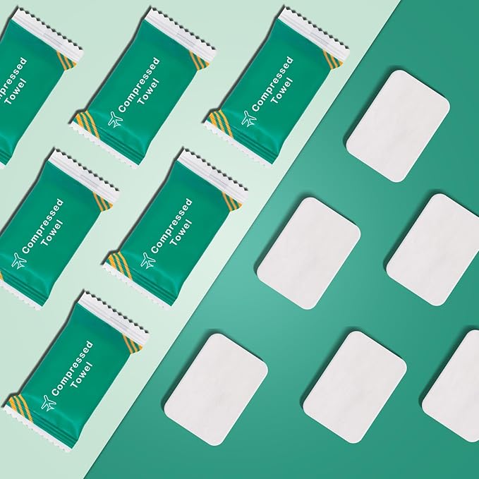 Disposable Compressed Towel Tablets, Disposable Face Towels, Compressed Camping Towel Hand Wipe Portable Washcloth, Portable Compressed Coin Tissue for Travel Home and Outdoor Hiking 40 PCS
