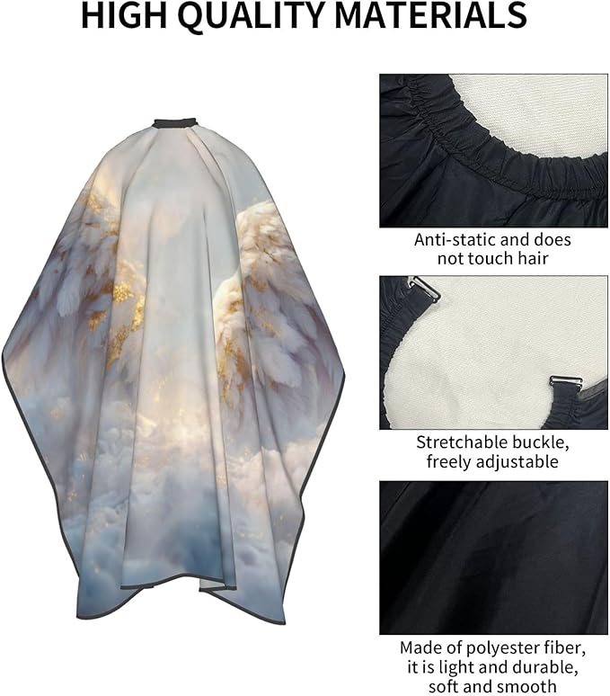 Soft Angel Wings Over Snowy Clouds Hair Cutting Apron,Salon Barber Apron For Adult