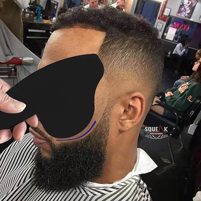 Multi-Use Hairline Fill In Design Barber Hairline Card Suitable for Different Types of Design Barber Design Barber Styling Templates Beard Enhancement Design Card
