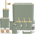 Bathroom Accessory Set - Sage Green Bathroom Set, 12PC Bathroom Accessories Set, Mini Trash Can, Toilet Brush, Trash Can & Soap Dispenser