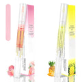 2PCS Cuticle Oil Pen for Nails,Nail Oil Pen for Nail Care,Cuticle Oil for Nails with Nail File,Nail Oil Cuticle Prevent Dry Cracking and Hangnails,Deep Nourishment(Pineapple & Peach Flavor)