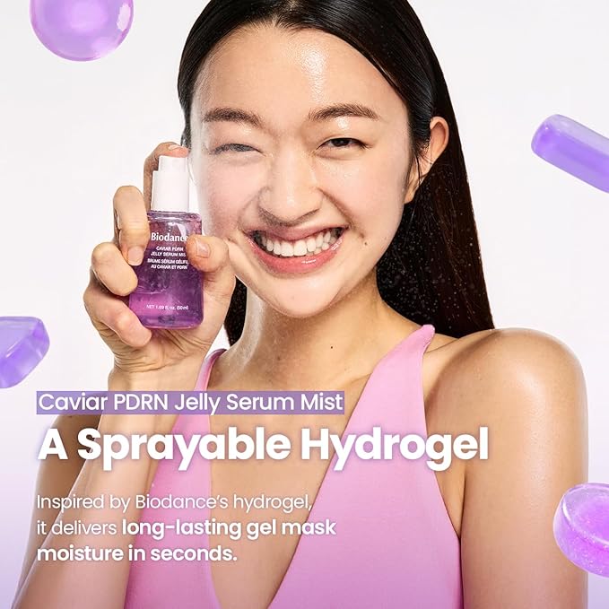 BIODANCE Caviar PDRN Jelly Serum Mist, Hydrating Face Mist, Revitalizing & Radiance Face Spray, Sprayable Hydrogel, Travel Essentials & Self Care Gifts for Women, Korean Skin Care | 1.69 fl.oz