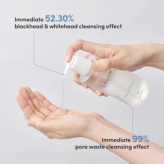 LAGOM Micro Pore Cleansing Oil, Daily Lightweight Makeup Blackhead Remover for Face, Korean Skincare 6.76 Fl Oz