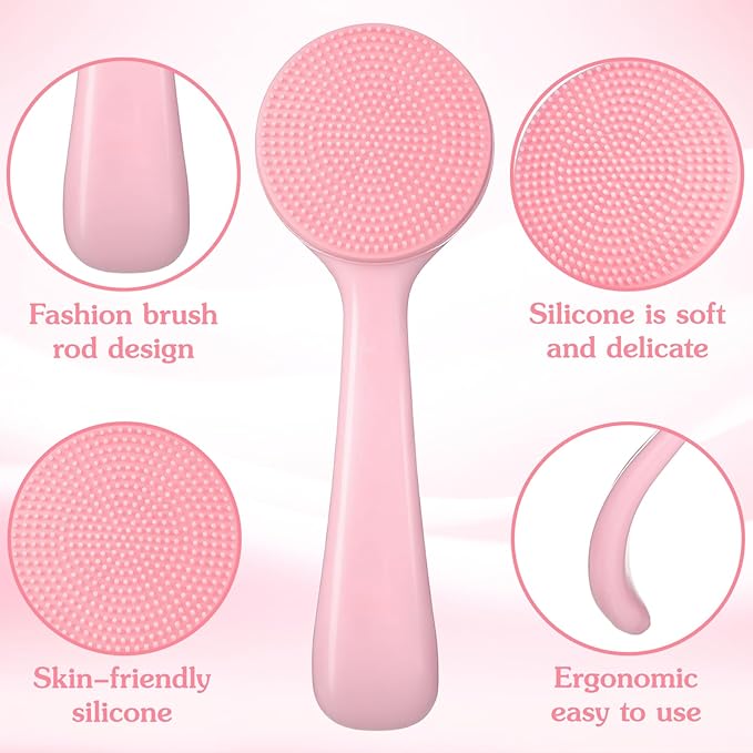 4Pcs Silicone Facial Cleansing Brush Manual Exfoliating Brush Soft Face Wash Scrubber Brushes for Women Men Skin Deep Cleaning Care