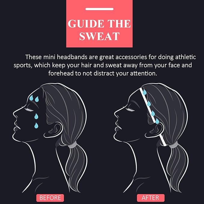 4 Pieces Elastic Sports Headbands Thick Non-Slip Hair Bands for Women and Men
