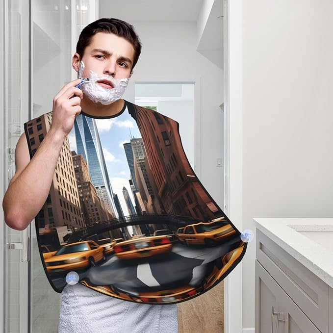 Ocean Fishes Print Beard Bib Shaving Apron, Beard Hair Trimming Cape Gift For Dad
