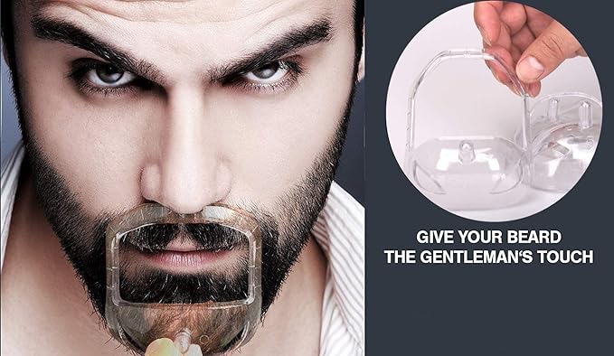 RIMOL Beard Shaper Goatee Mustache Grooming Tool Face Hair Styling Template for Man - Transparent - 5 PCS/Set (Transparent)