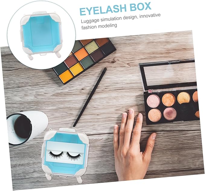 GALPADA Creative Eyelash Storage Box Handle Travel Makeup Organizer for False Eyelashes Portable Case for Lash Clusters and Accessories for Women