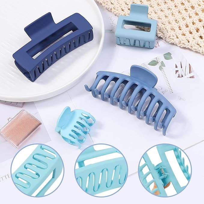 Hair Claws 16 Pcs Hair Clips for Women Thin Thick Curly Hair Large and Small Matte Banana Clips Strong Hold Nonslip