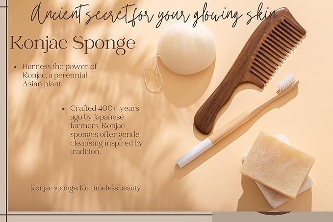 Natural Konjac Facial Sponge for Gentle Daily Face Washing and Exfoliating, Original Recipe, No Additives, Cruelty Free, for All Skin Types, White, 1 Sponge