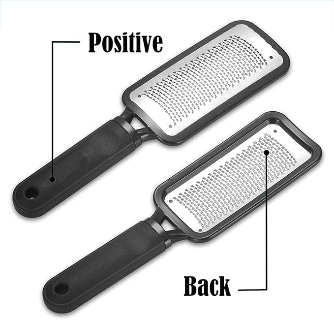 Professional Foot Files Callus Remover,Foot Scrubber for Dead Skin,Stainless Steel Foot Rasp-Black（1 Pack）