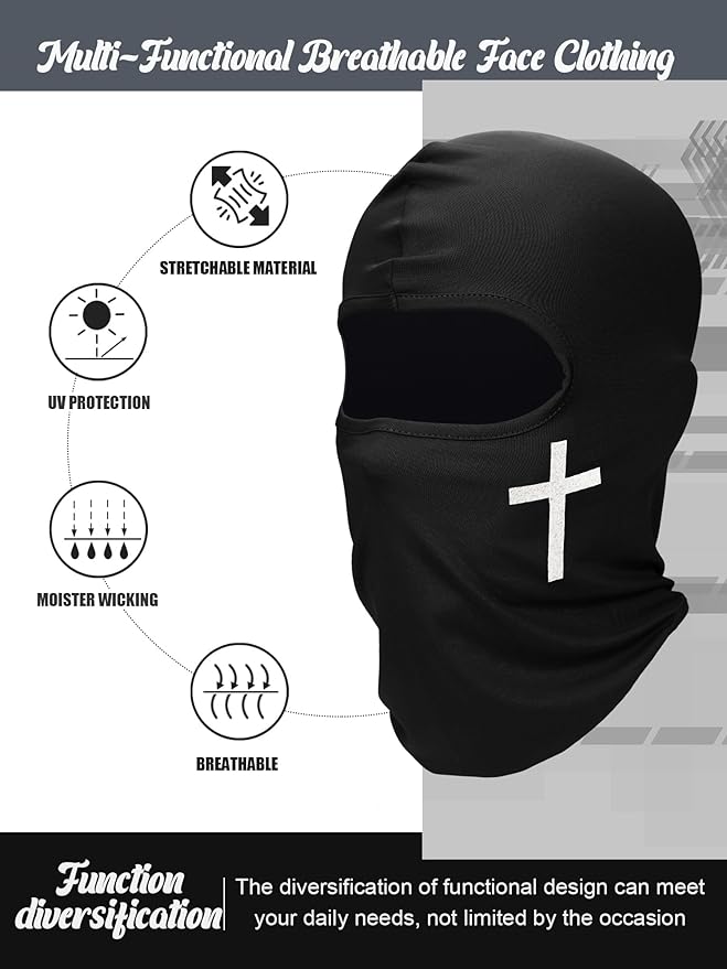 SATINIOR 6 Pcs Ski Mask Cover Balaclava Full Face Mask Summer Face Cover UV Windproof Balaclava for Men Women Outdoor Sports