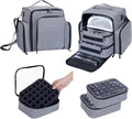 Nail Polish Organizer Case Holds 60 Bottles Portable Travel Storage Box with 2 Detachable Bags, Designed for Women's Nail Tools, Essential Oils and Cosmetics Sets Grey