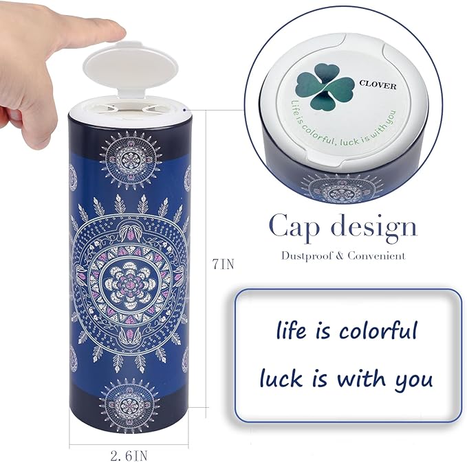 CLOVER Round Tube Facial Tissues & Car Tissues - Travel Tissues in Compact Cylinder for Cup Holder, Office, Bedroom, Vanity (Lition, 3-Ply, Pack of 4)