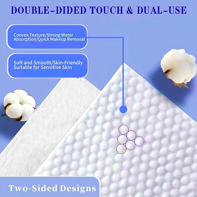 Disposable Face Towel 100 Count, Soft Cotton Clean Skin Face Towels, Dry Wipes Cotton Facial Towels Wash Cloths Tissue Thickened, Disposable Face Towelettes for Cleansing, Makeup Remover and Skincare